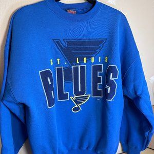 Men's St. Louis Blues Antigua Blue Logo Victory Pullover Size Large